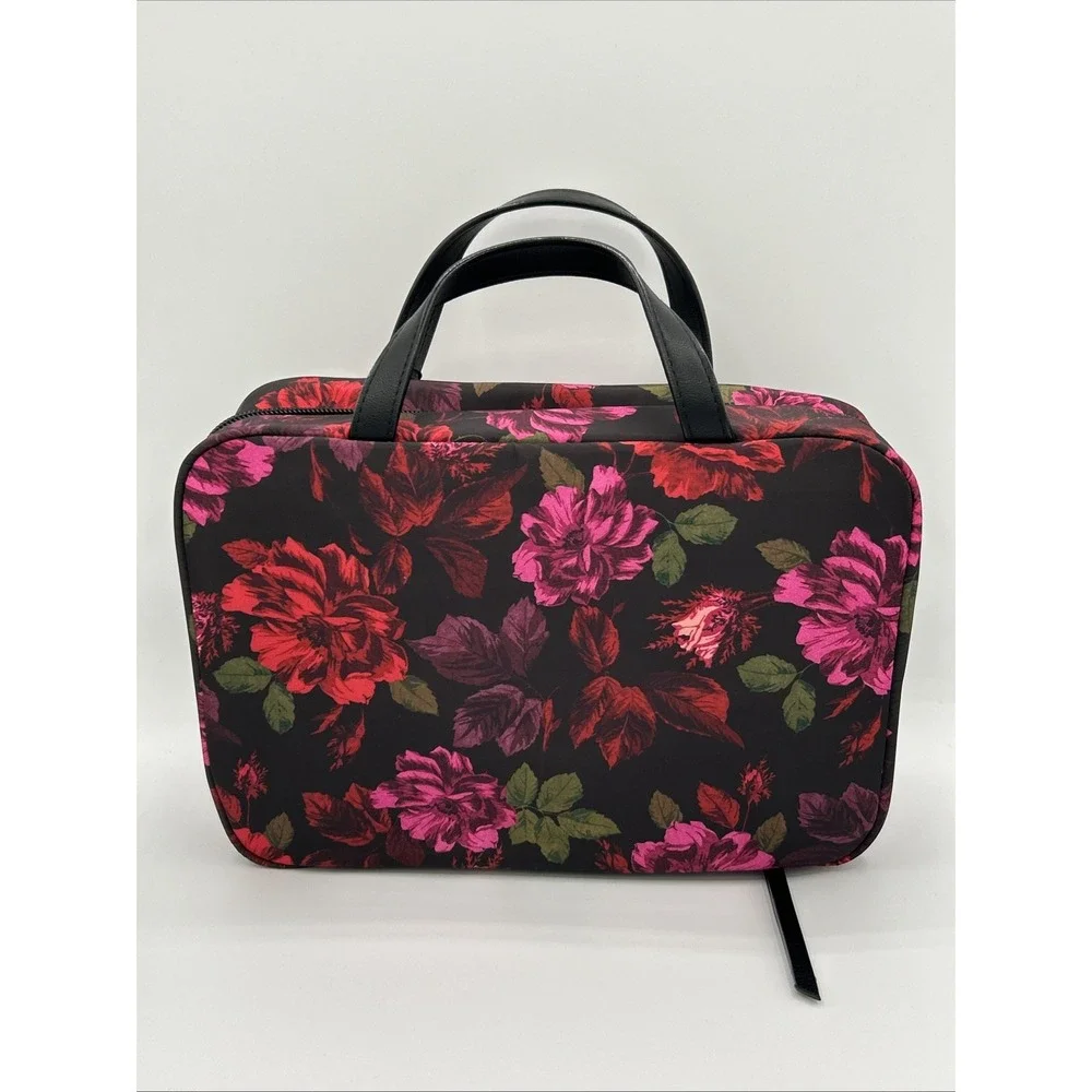 Victoria's Secret Dark Floral Hanging Travel Cosmetic Bag Organizer NWT